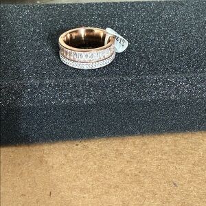 Fashion Jewelry Rose Gold Crystal Pavé Ring